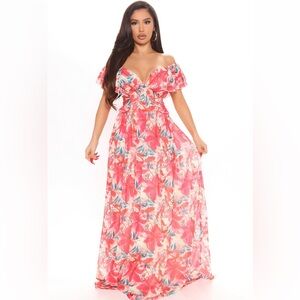 Tropical beauty maxi dress